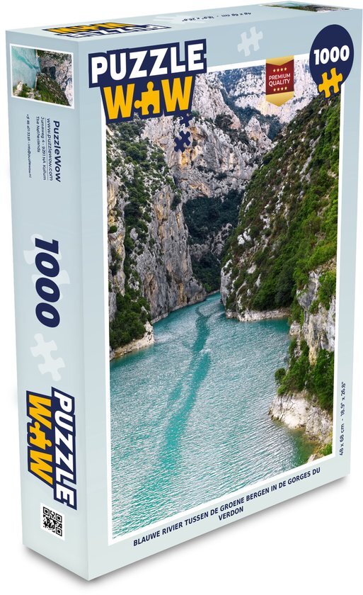 MuchoWow Puzzel Blauwe rivier tussen de groene bergen in de Gorges du Verdon - Legpuzzel - Puzzel 1000 stukjes volwassenen