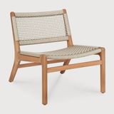 Ethnicraft Outdoor Loungestoel Jack Teak en geweven stof - Grijs