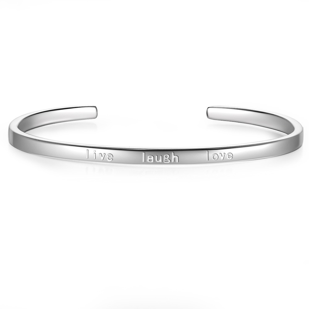 Glanzstücke München Glanzstücke München Zilveren armband Live laugh love Sterling zilver in Zilver Armbanden Dames