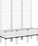 vidaXL Plantenbak met latwerk 120x40x142 cm polypropeen wit