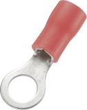 TRU COMPONENTS 746061 Ringkabelschoen Dwarsdoorsnede (max.): 1.50 mm² Schachtdiameter: 5.2 mm Deels geïsoleerd Rood 100 stuk(s)