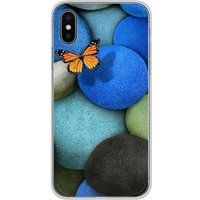 1001 coques Apple iPhone XS Max Blue Pebble Butterfly Siliconen hoesje