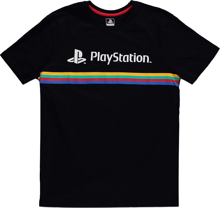 Difuzed Playstation - Color Stripe Logo - T-shirt - Zwart - 8718526337990