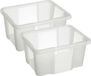 Sunware Opslagbox Nesta - 4x - kunststof - 24L - transparant - 42 x 33 x 22 cm - stapelbaar