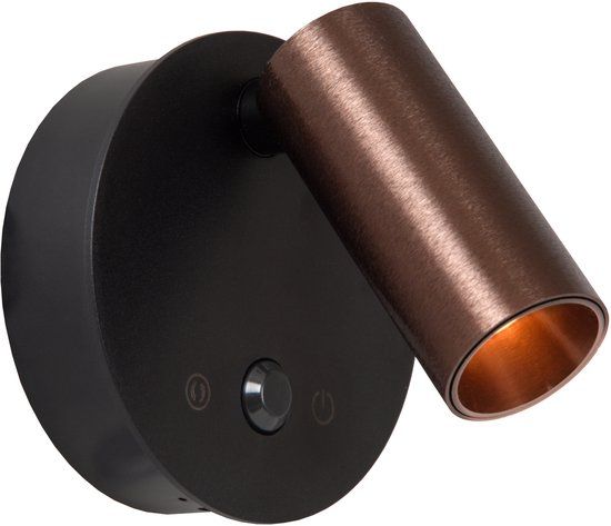 Lucide TONI - Oplaadbare Wandspot / Wandlamp - Accu/Batterij - Ø 8,1 cm - LED Dimbaar - CCT - 1x2W 2700K/4000K - Bewegingssensor (uitschakelbaar) - Magnetisch - Koffie