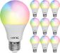BES LED Kozolux Voordeelpak 10x LED Lamp E27 Smart LED Wifi+Bluetooth 9W 800lm RGB+CCT Aanpasbare Kleur Dimbaar