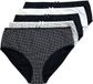 Ulla Popken - Dames - Midi-slips set van 5 - Zwart - Maat 58+
