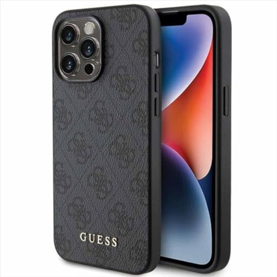 Guess 4G Back Case - Geschikt voor Apple iPhone 15 Pro Max (6.7") - Grijs