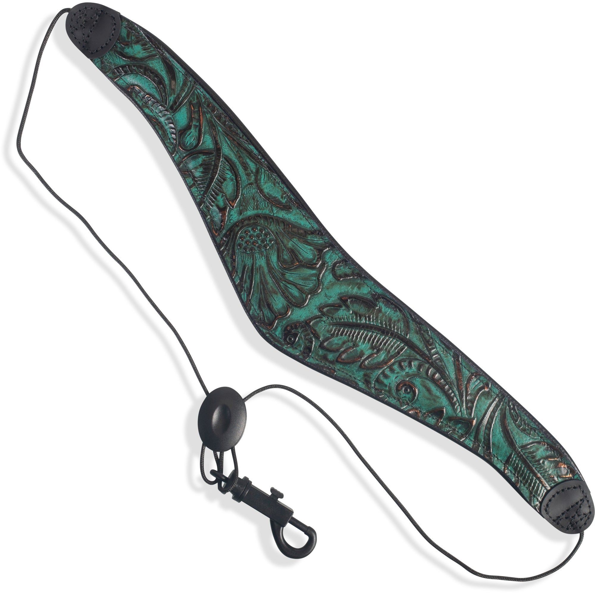 Levys Leathers M27W-002 Deluxe Saxophone Strap - Turquoise and Black Leather