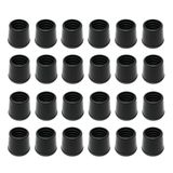 Shepherd Hardware 8763E 1-1/8-inch binnendiameter rubberen stoelbeenpunten, 24-pack, zwart, 1-1/8 inch