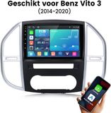 Junsun Linux Sans fil Carplay & Android Auto Convient pour Mercedes Benz Vito 3 W447 - Écran Tactile HD 10 Pouces - Bluetooth - Navigation - WiFi - FM - RDS - Airplay