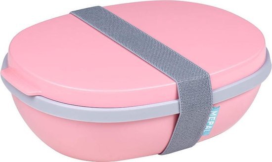 Mepal Mepal Lunchbox Ellipse Duo - Nordic Pink Afmeting artikel: 22,5 x 17,5 x 7,5 cm