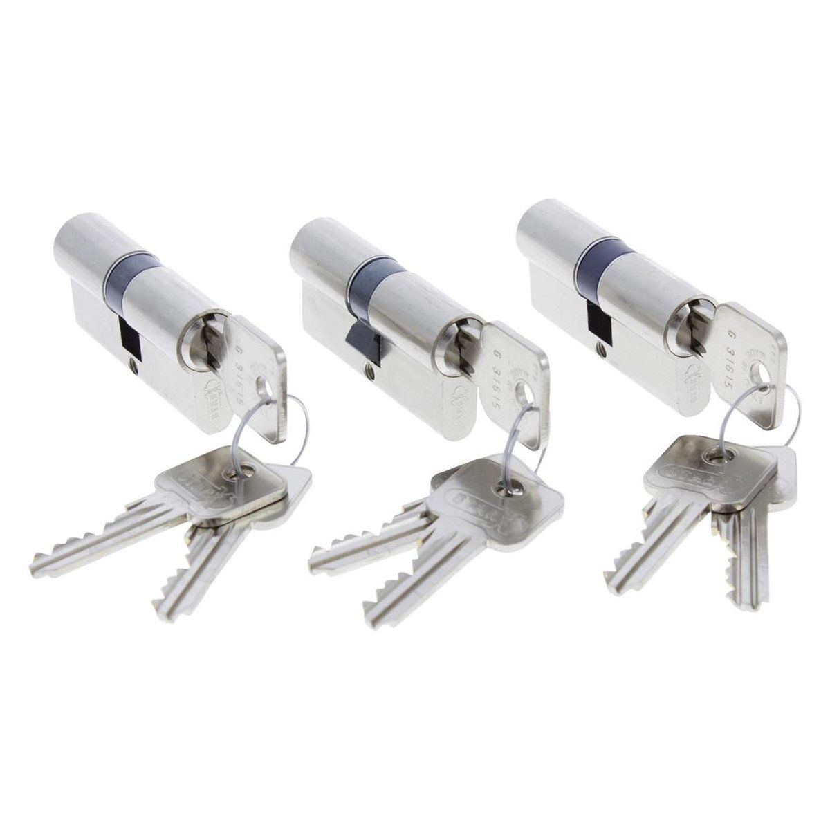 STARX Profielcilinder Skg2 Gelijksluitend - 3 stuks - Messing - 61 mm - 8711332196607