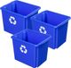 Sunware opslagbox NESTA - 3x - kunststof - 45 liter - blauw - 45 x 36 x 36 cm - opbergers - stapelbaar