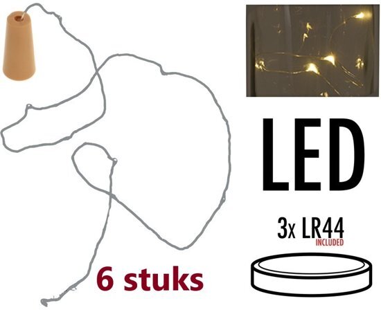 Ceruzo Kurk met 8 LED lampjes - 6 stuks