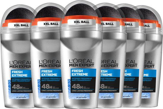 L'Oréal Paris Men Expert Fresh Extreme Deodorant Roller - 6 x 50ml - Voordeelverpakking