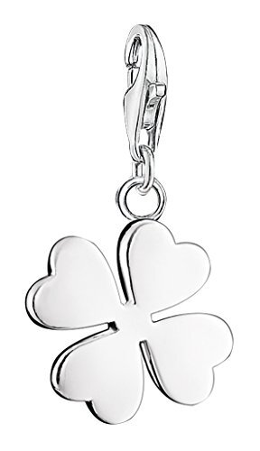 Thomas Sabo Charm Club 0884-001-12 Bedelhanger voor dames, klaverblad geluksbrenger, 925 sterling zilver