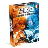 Asmodee - TIC TAC KO vlieger tegen eenhoorns, bordspel, 2-4 spelers, 8+ jaar, Italiaanse editie