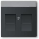 Busch-Jaeger Future Linear centraalplaat modular jack zwart mat 1800-885