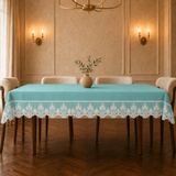 PETTI Artigiani Italiani Fluwelen Tafelkleed met Rebrodé Kant 300 x 140 cm