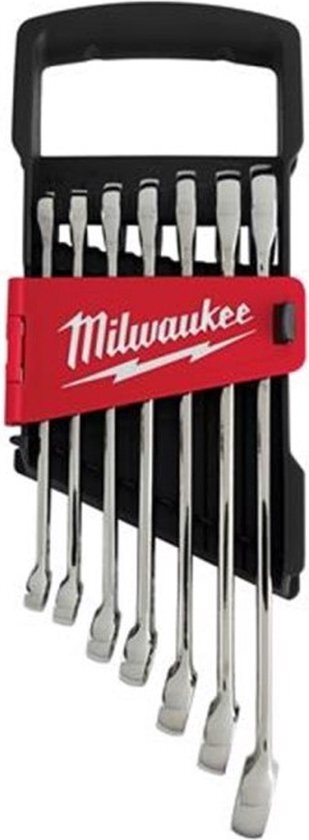 Milwaukee MAX BITE ™ ratelsleutelsets 7 pct Maxbite Ratchet Metric Combinatie Spanner Set - 1 st - 4932464993