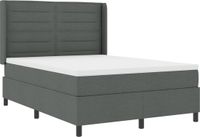vidaXL LED Boxspringbed met Matras Donkergrijs 160 x 200 cm Stof
