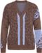 MIAMODA - Dames - Vest losse pasvorm motiefmix met luipaardprint lange mouwen - Ochtend blauw - Maat 50+
