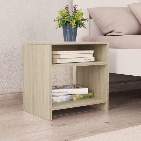 vidaXL Nachtkastjes, 2 stuks, bewerkt hout, Sonoma eiken