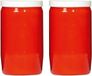 Spaas bougie funéraire/lumière commémorative - 2x - rouge - 7 x 15 cm - 6 jours de temps de combustion