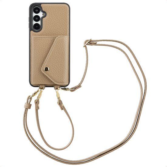 Selencia Sera Koordhoes met Pashouder Envelop - Geschikt voor Samsung Galaxy A16 (4G/5G) - Taupe