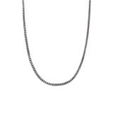 Lucardi Kinder Stainless steel ketting met antique finish - Ketting - Staal - Zwart - 50 cm
