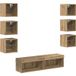 Maison Exclusive - Meuble TV 8 portes 60 x 30 x 30 cm Chêne Artisanal Verre