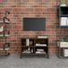 Maison Exclusive - meuble TV avec pieds en métal, chêne fumé, 69,5 x 30 x 50 cm