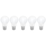 EGLO 5-pack E27 LED lampen, melkglas, 806 lumen | 7 watt (vergelijkbaar met 60 watt), lichtbronnen warmwit, 2700 K, opaal wit, A60 lampjes Ø 6 cm