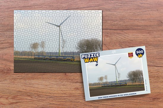 MuchoWow Puzzel Een trein midden in de weilanden - Legpuzzel - Puzzel 500 stukjes