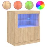 vidaXL Dressoir met LED-verlichting, Sonoma-eikenhout, 60,5 x 37 x 67 cm