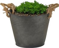 Mega Collections Pot de fleurs Old Rope - Zinc - Anthracite - D35 x H25 cm