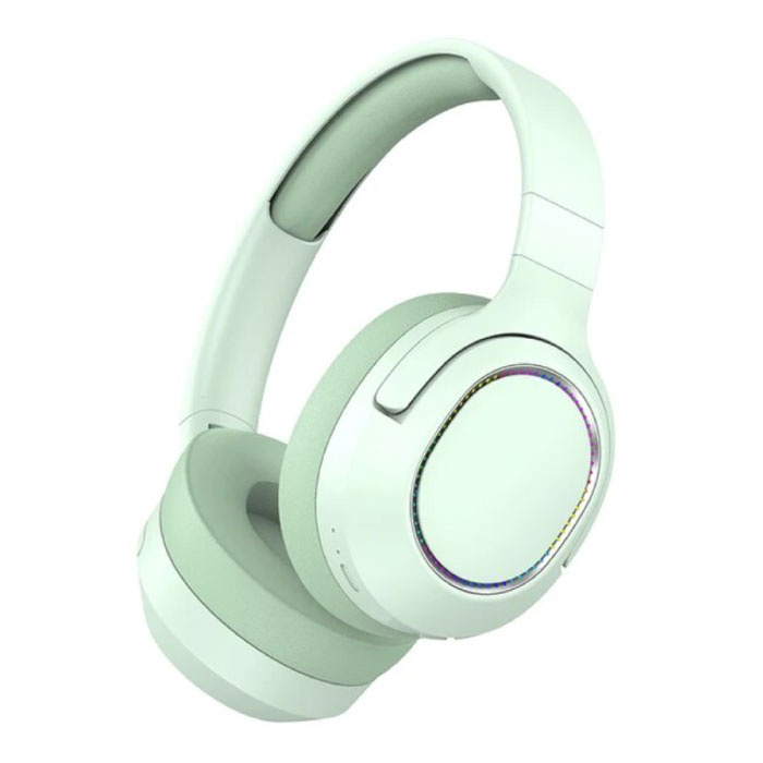 WYMECT WYMECT Draadloze RGB Koptelefoon met Microfoon - Bluetooth 5.0 Wireless Headset Groen