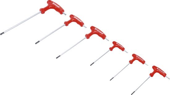 BGS Do it yourself BGS Diy 7830 | Schroevendraaierset met T-greep en zijblad | T-profiel (voor Torx) met boring T10 - T40 | 6-delig