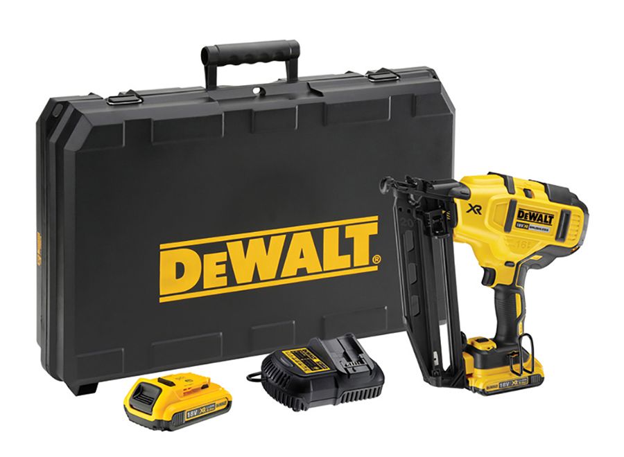 DeWalt DCN660D2 18V Li-Ion Accu afwerk tacker set (2x 2.0Ah accu) in koffer - 32-63mm - 16 Gauge - koolborstelloos