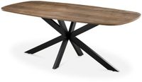 Giga Meubel Eettafel Jaimy - Deens Ovaal Donkerbruin Hout - 200x100x76cm