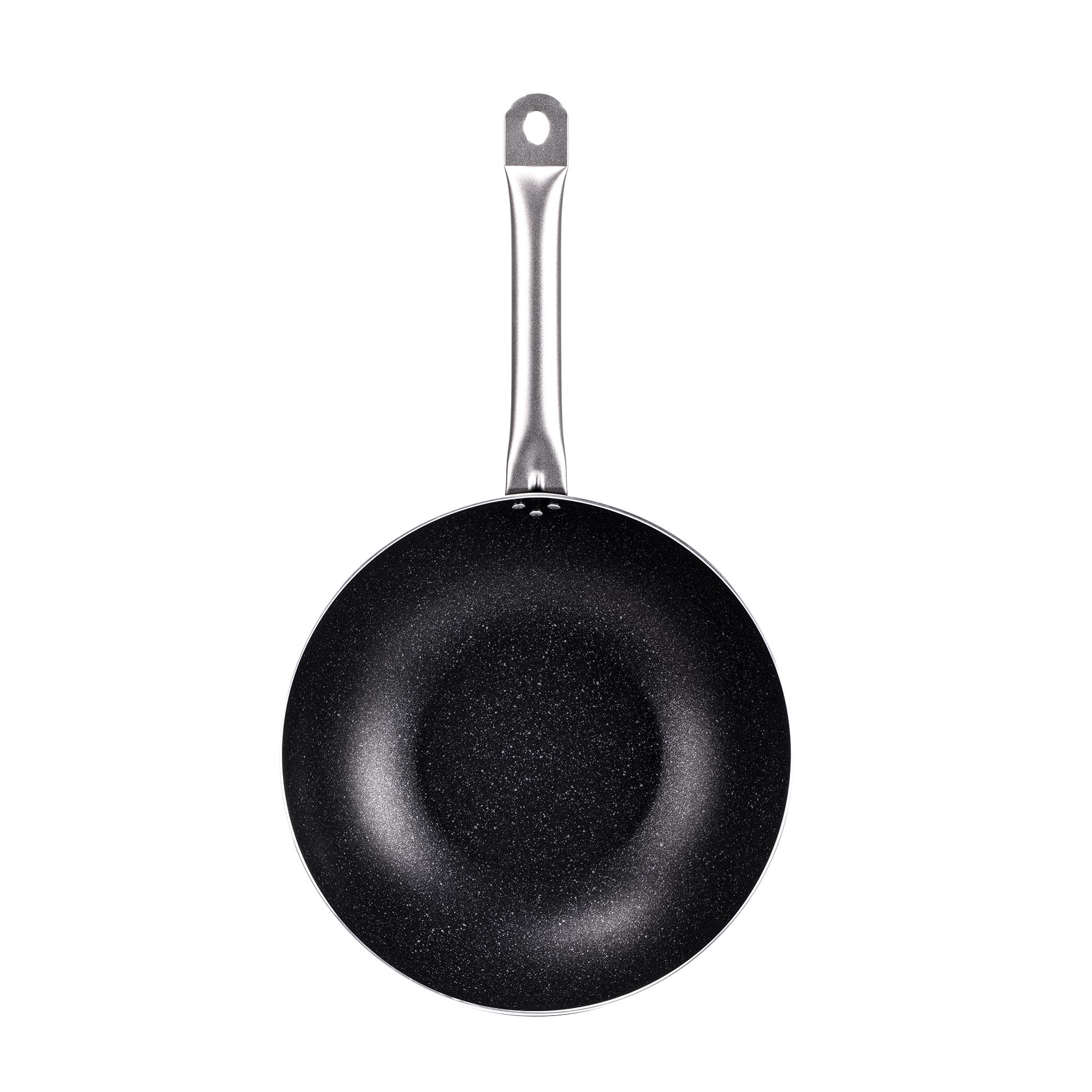 Moneta Etnea Pro Wok/Roerbakpan - 30 cm - Zwart/RVS