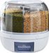 Distributeur de nourriture sèche sans marque, organisateur de cuisine domestique, 6 grilles, 6 kg, conteneur de céréales transparent rotatif à 360°, boîte de rangement hermétique pour riz, haricots