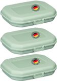 Westmark 3x lunchbox/snackbox, met kliksluiting, hoogte: ca. 3,7 cm, kunststof, Mini, mint groen, 235122EM