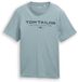 Tom Tailor - T-shirt en coton avec imprimé logo - Taille S - grey mint