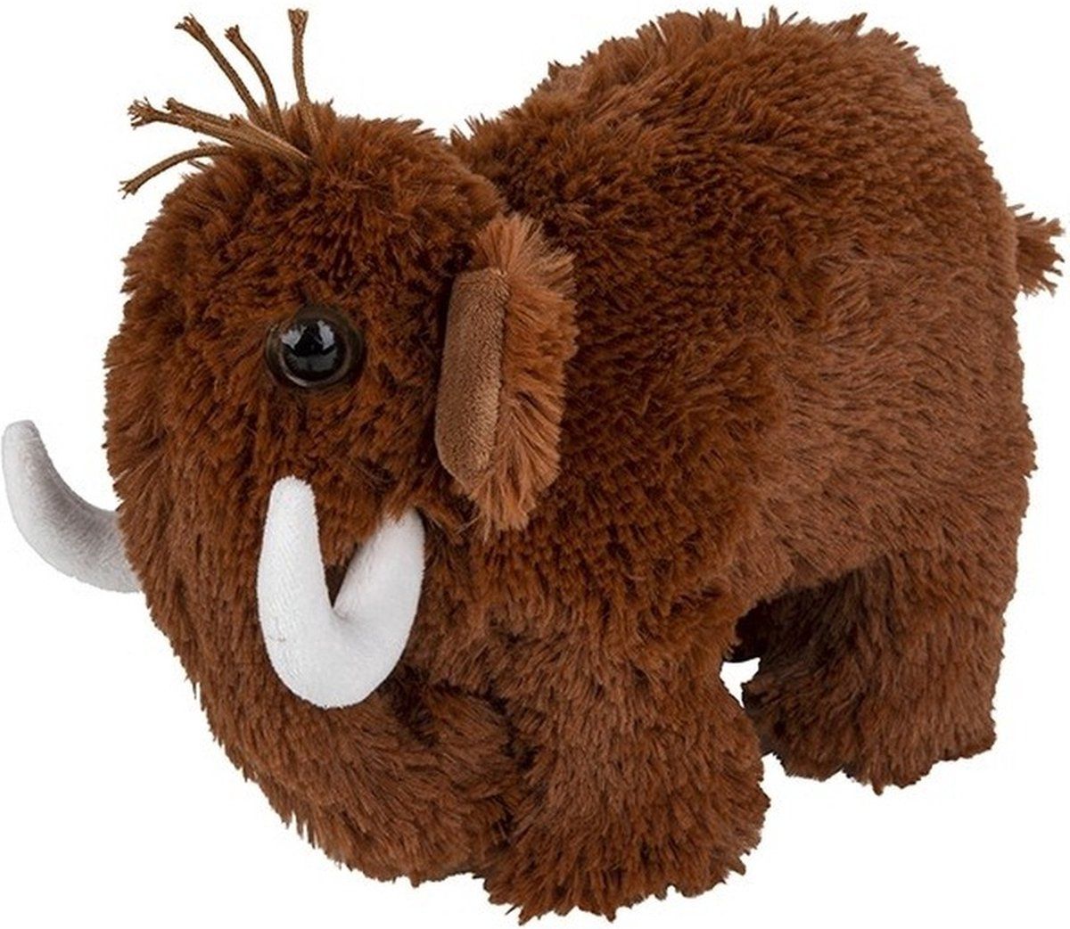 Nature Planet Pluche bruine mammoet knuffel 26 cm - Mammoeten prehistorische dieren knuffels - Speelgoed voor kinderen