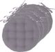 Atmosphera Tuinstoelkussens - 4x - grijs - katoen - 38 x 38 x 6.5 cm - wicker zitkussen rond
