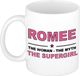 Bellatio Decorations Naam cadeau Romee - The woman, The myth the supergirl koffie mok / beker 300 ml - Oudroze Keramiek