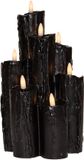 Anna's Collection Halloween LED druipkaarsen - Zwart - Met timer - 15 x 15 x 25 cm