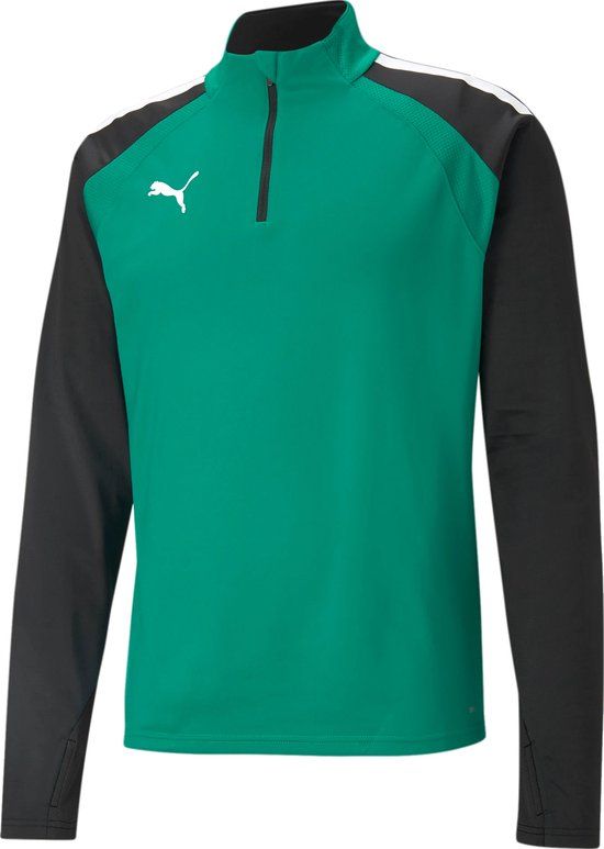 Puma teamLIGA 1/4 Zip Trainingssweater Heren - Maat XS - zwart - groen